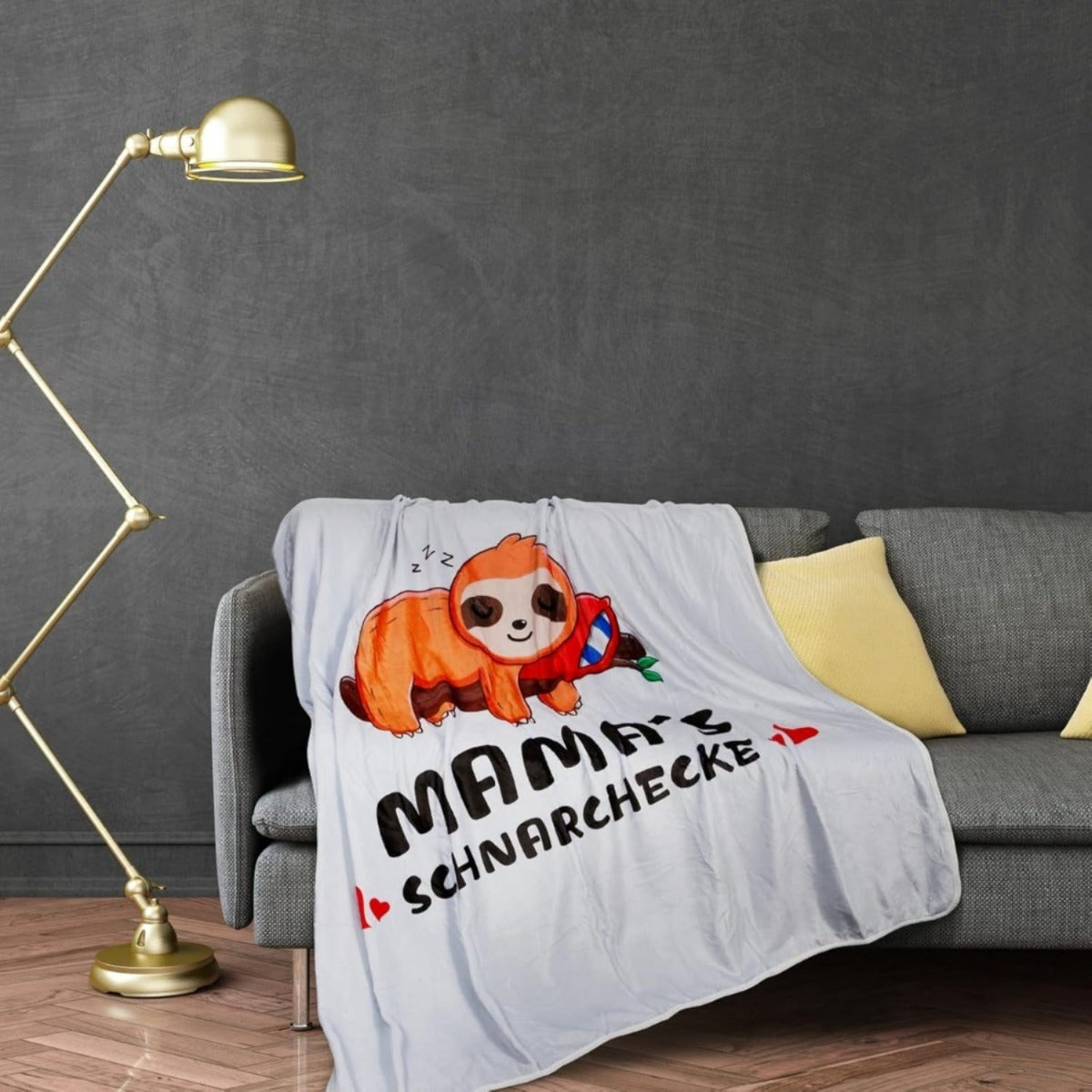Kuscheldecke Mama's Schnarchecke mit Faultier – Ansicht 5