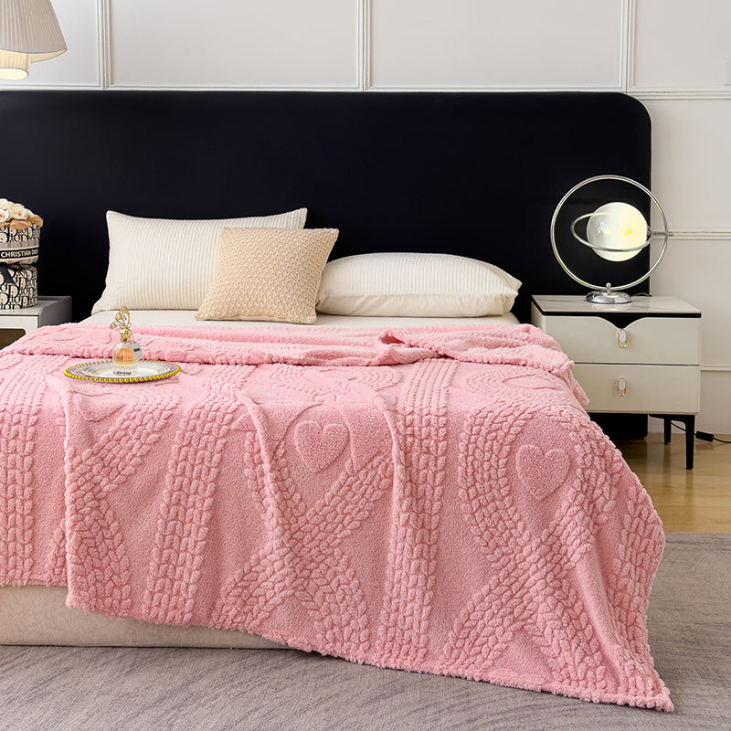 Kuscheldecke mit Herzmuster – Ansicht 5