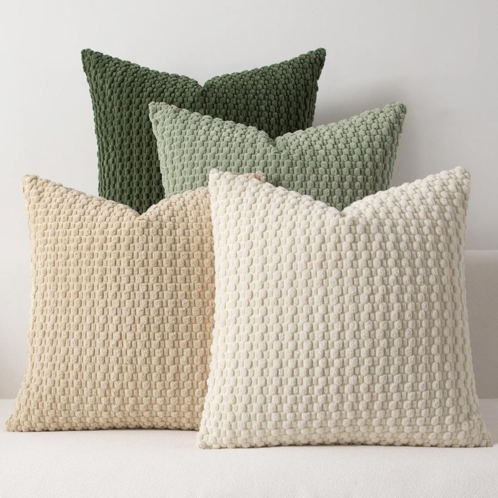 Boho-Kissenbezüge in Grün und Creme – Ansicht 4