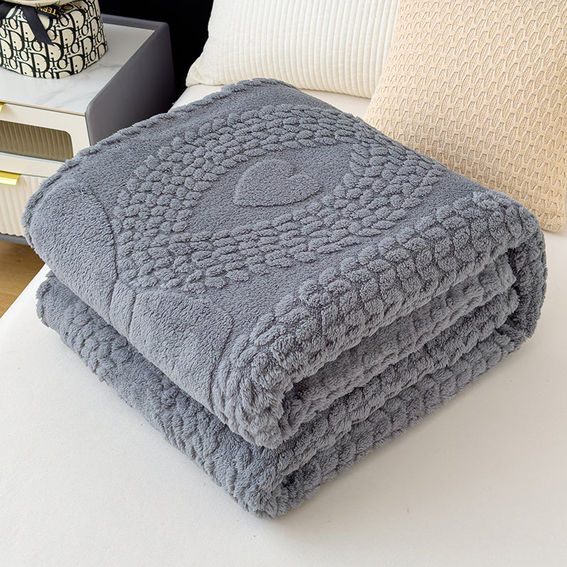 Kuscheldecke mit Herzmuster – Ansicht 4