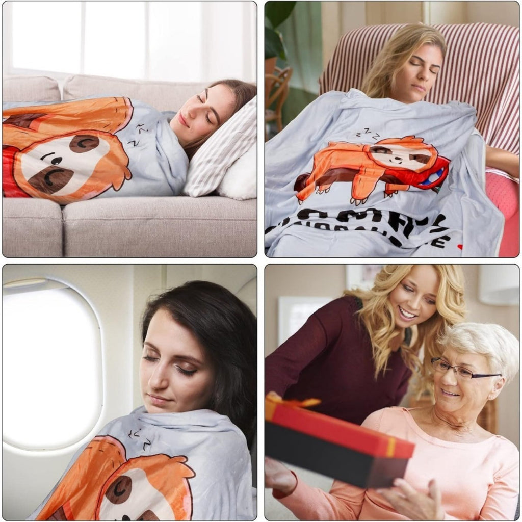 Kuscheldecke Mama's Schnarchecke mit Faultier – Ansicht 4
