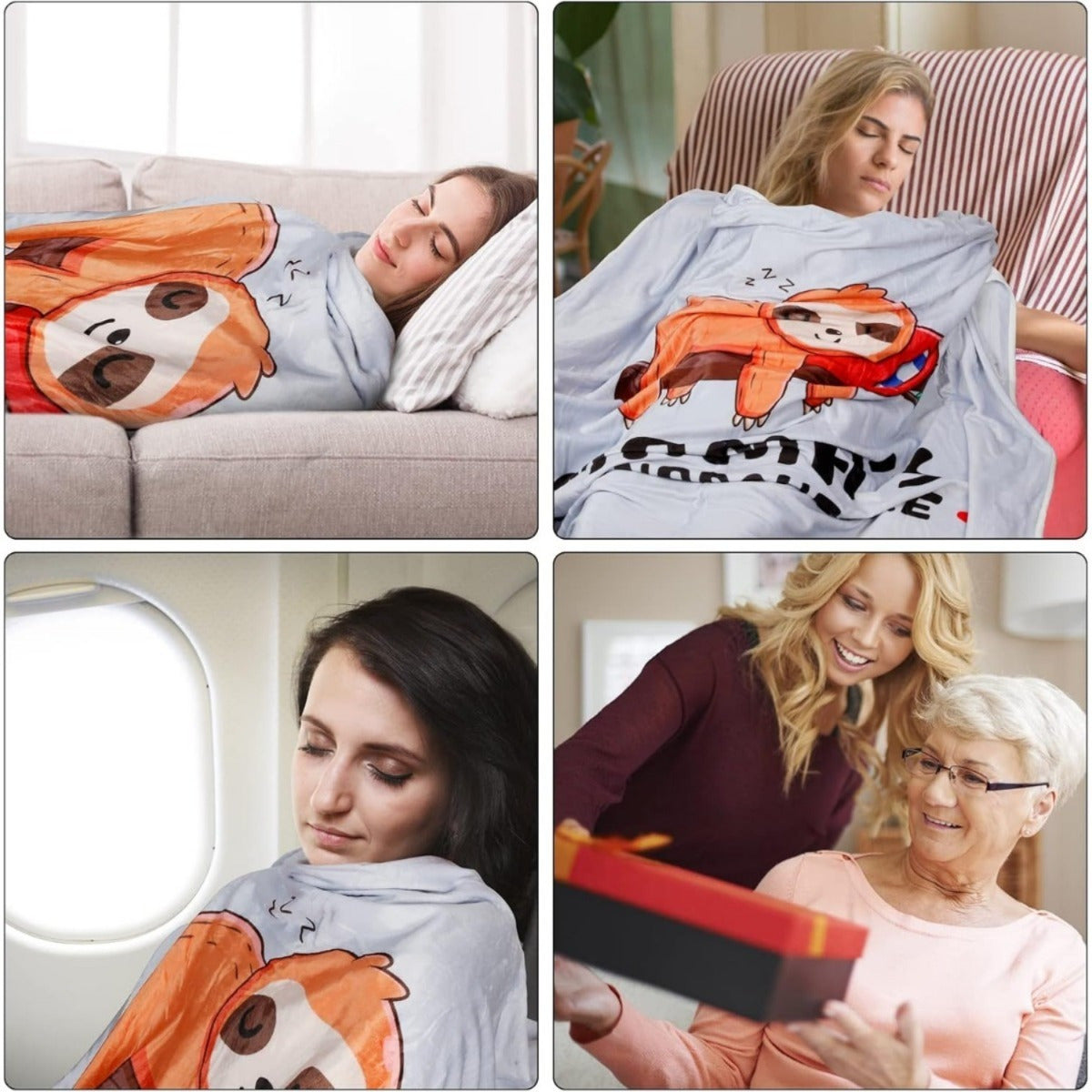 Kuscheldecke Mama's Schnarchecke mit Faultier – Ansicht 4