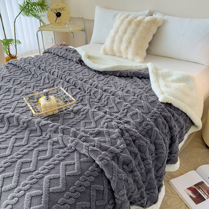 Sherpa-Wendedecke mit Jacquard-Muster – Ansicht 7