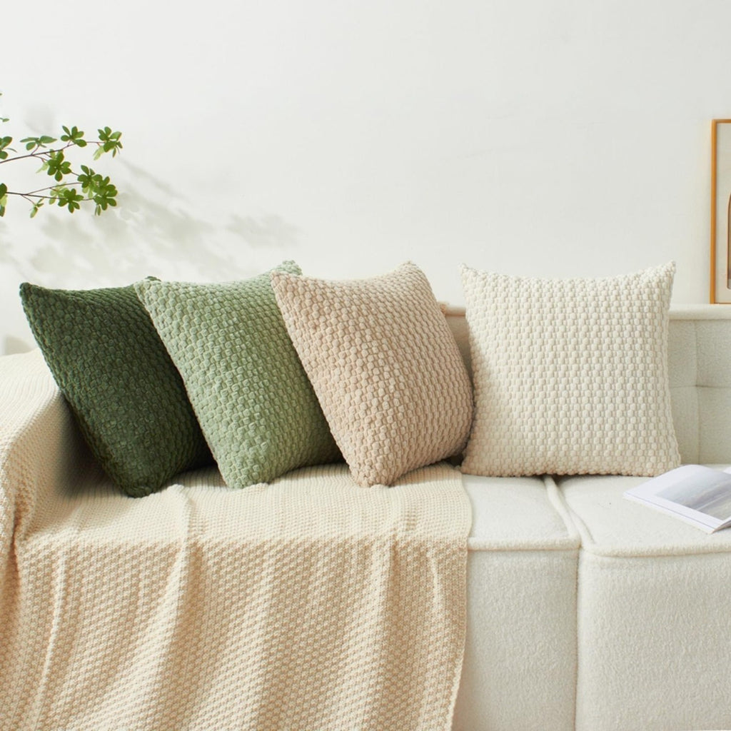 Boho-Kissenbezüge in Grün und Creme – Ansicht 5