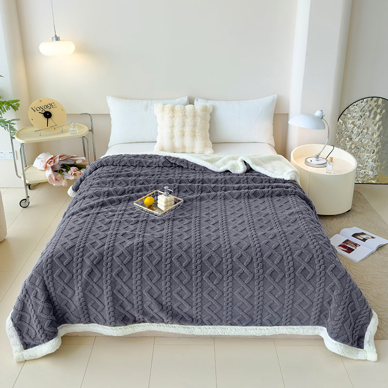 Sherpa-Wendedecke mit Jacquard-Muster – Ansicht 2